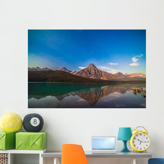 Perseid Meteors over Mt Wall Decal