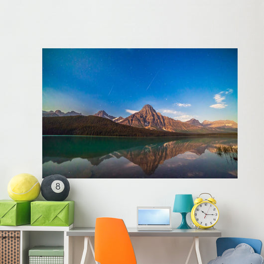 Perseid Meteors over Mt Wall Decal