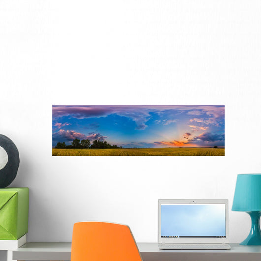 Panorama Colorful Sunset over Wall Decal