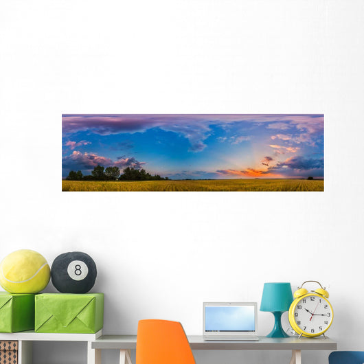 Panorama Colorful Sunset over Wall Decal
