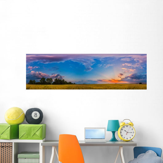 Panorama Colorful Sunset over Wall Decal