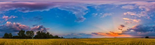 Panorama Colorful Sunset over Wall Decal