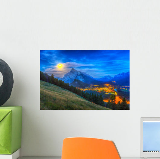 Supermoon Rising over Mount Wall Decal
