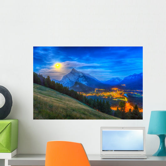 Supermoon Rising over Mount Wall Decal