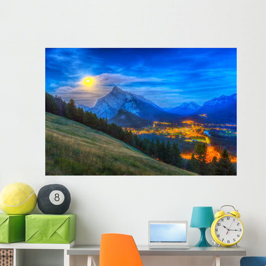 Supermoon Rising over Mount Wall Decal