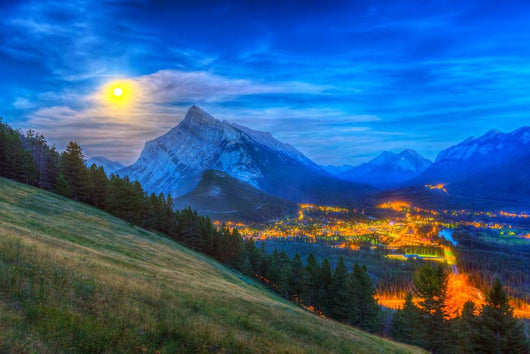 Supermoon Rising over Mount Wall Decal