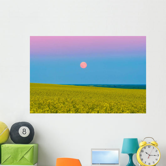 Supermoon Rising above Canola Wall Decal