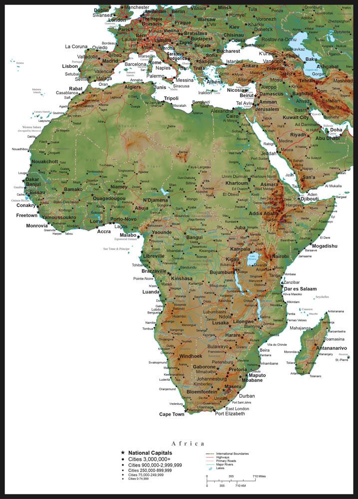 African Country Features Africa Political And Physical Features