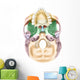 Colored Base Human Skull Wall Decal Design 2