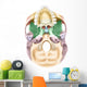 Colored Base Human Skull Wall Decal Design 2