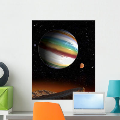 Planet Blanketed with Orgy Wall Decal shown on a wall