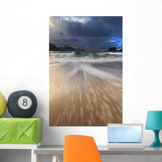 Waves Washing Back to Wall Decal
