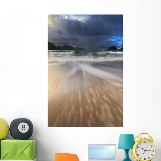 Waves Washing Back to Wall Decal
