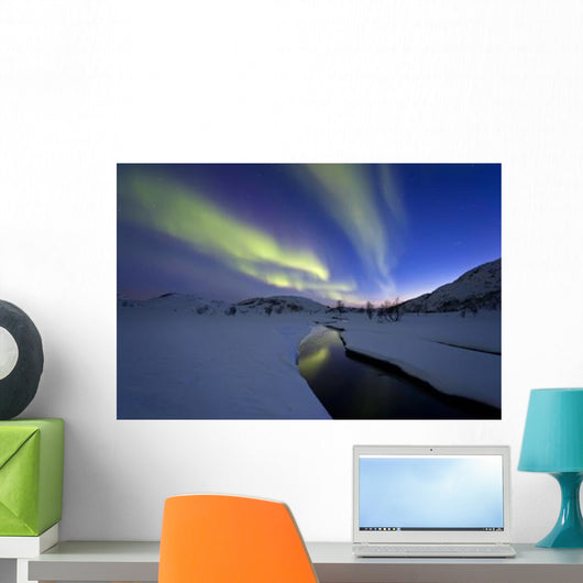Aurora Borealis over Skittendalen Wall Decal Design 3