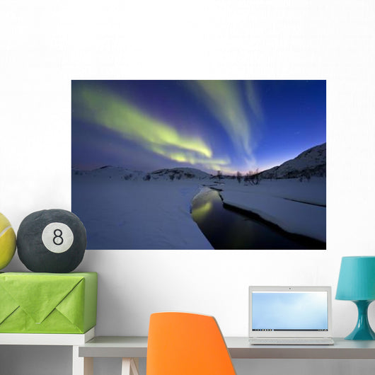 Aurora Borealis over Skittendalen Wall Decal Design 3