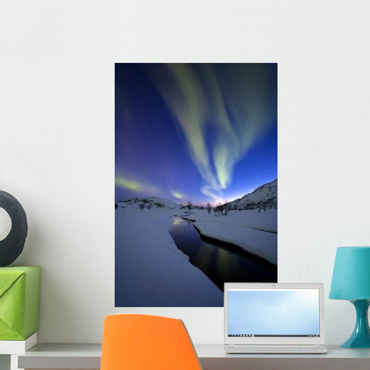 Aurora Borealis over Skittendalen Wall Decal Design 2
