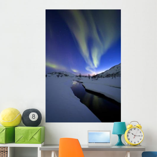 Aurora Borealis over Skittendalen Wall Decal Design 2