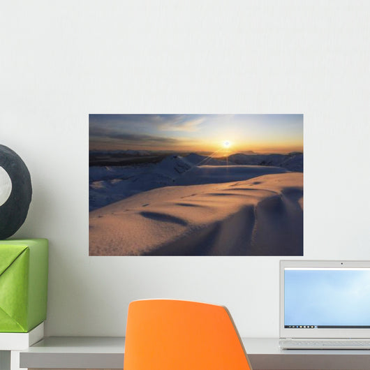 Midnight Sun over Lilletinden Wall Decal