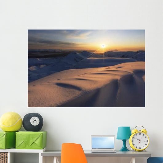 Midnight Sun over Lilletinden Wall Decal