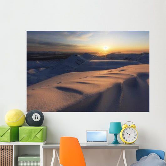 Midnight Sun over Lilletinden Wall Decal