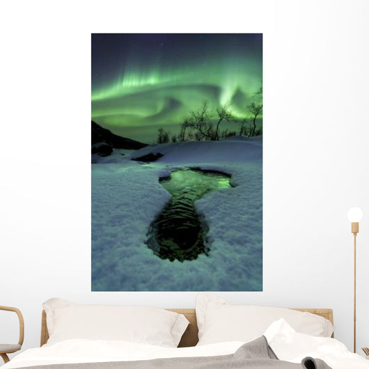 Aurora Borealis over Frozen Wall Decal Design 2