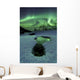 Aurora Borealis over Frozen Wall Decal Design 2