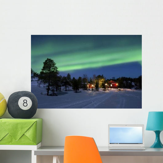 Aurora Borealis Tennevik Lake Wall Decal Design 2
