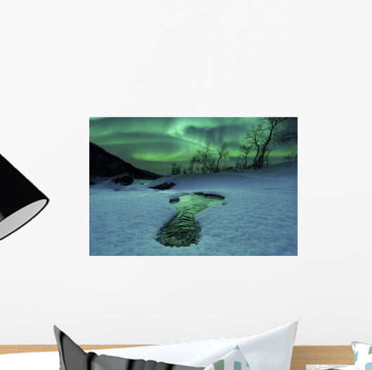 Aurora Borealis over Frozen Wall Decal Design 3