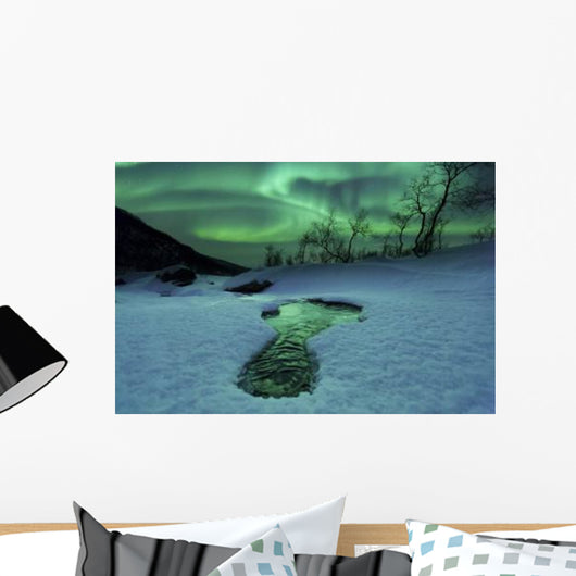 Aurora Borealis over Frozen Wall Decal Design 3