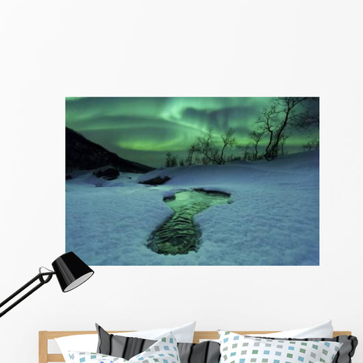 Aurora Borealis over Frozen Wall Decal Design 3