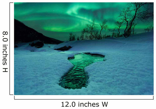 Aurora Borealis over Frozen Wall Decal Design 3