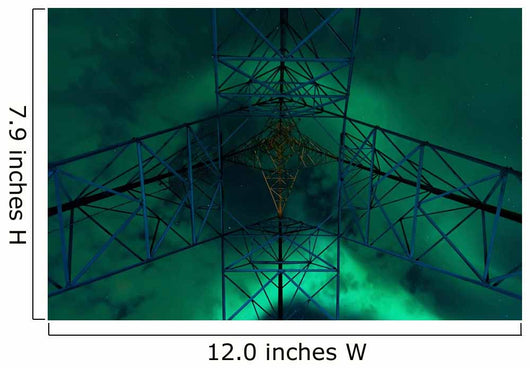 Powerlines and Aurora Borealis Wall Decal Design 1