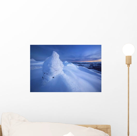Sunset Summit Toviktinden Mountain Wall Decal