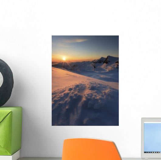 Midnight Sun above Lilletinden Wall Decal
