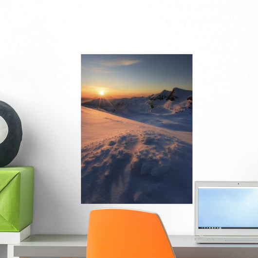 Midnight Sun above Lilletinden Wall Decal