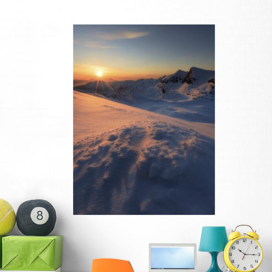 Midnight Sun above Lilletinden Wall Decal