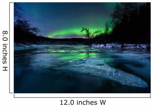 Aurora Borealis over Frozen Wall Decal Design 1