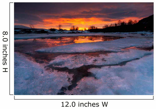 Fiery Sunrise over Lavangsfjord Wall Decal Design 2