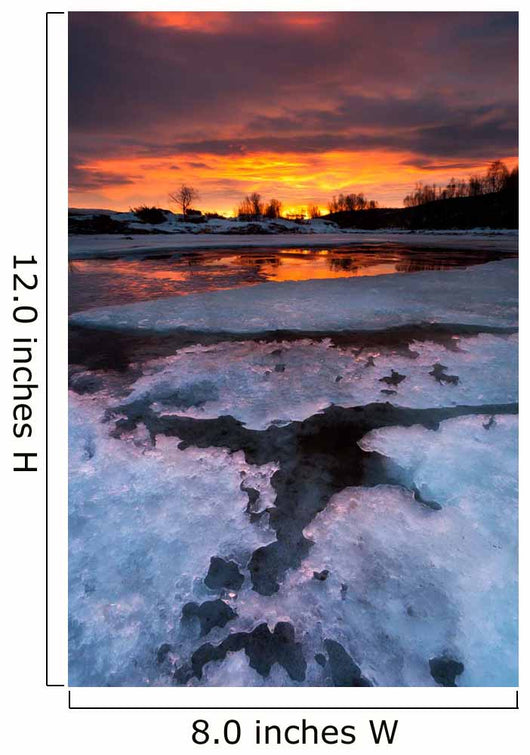Fiery Sunrise over Lavangsfjord Wall Decal Design 1