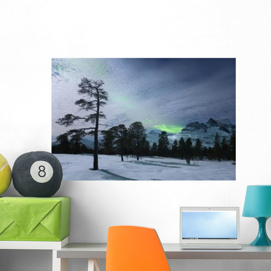 Moonlight and Aurora Borealis Wall Decal Design 2