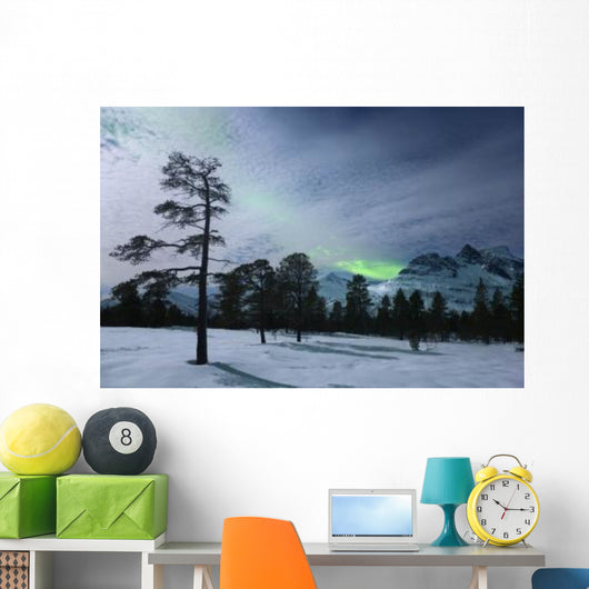Moonlight and Aurora Borealis Wall Decal Design 2