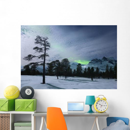 Moonlight and Aurora Borealis Wall Decal Design 2
