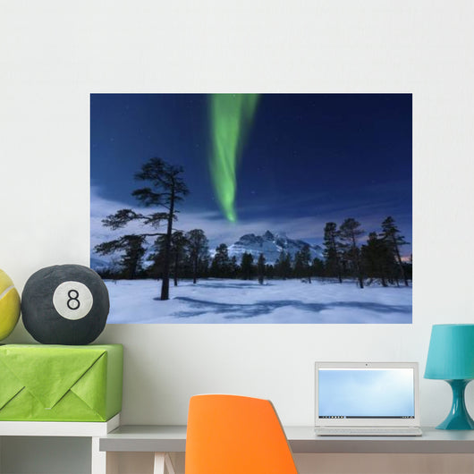 Moonlight and Aurora Borealis Wall Decal Design 1