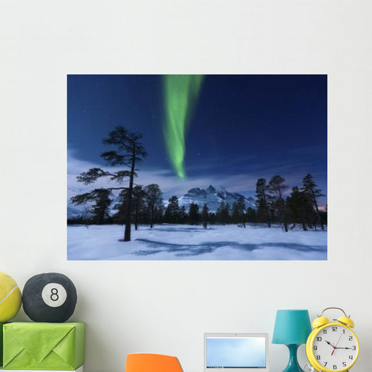 Moonlight and Aurora Borealis Wall Decal Design 1