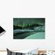 Wintery Waterfall and Aurora Wall Decal Design 2