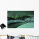 Wintery Waterfall and Aurora Wall Decal Design 2