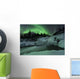 Wintery Waterfall and Aurora Wall Decal Design 1