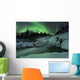Wintery Waterfall and Aurora Wall Decal Design 1