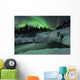 Wintery Waterfall and Aurora Wall Decal Design 1
