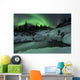 Wintery Waterfall and Aurora Wall Decal Design 1